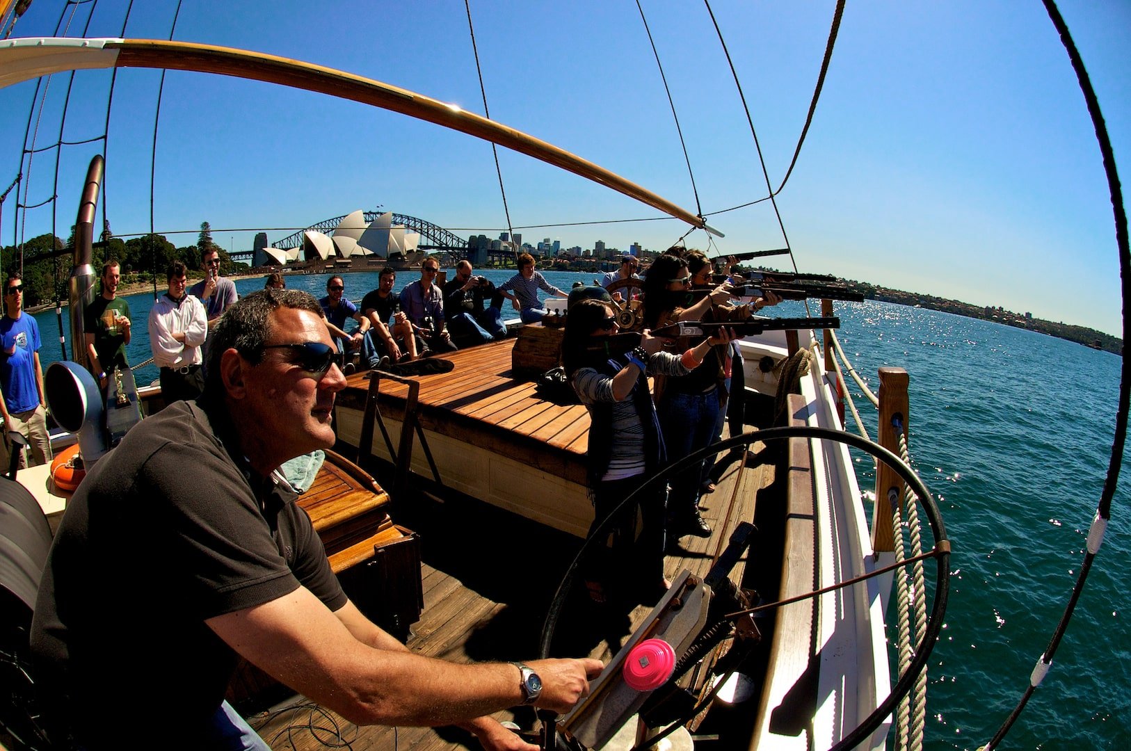 laser-clay-shooting-with-mast-climb-sydney-harbour-cruises-sydney