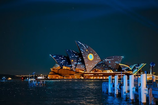 The Sydney Vivid Festival, with a Sydney Harbour dinner cruise on the tall ship